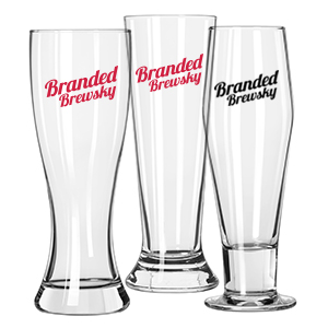 Branded Brewsky provides glassware to display your beer, from your brewery, bar, or pub.