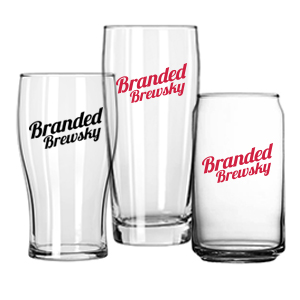 Branded Brewsky provides glassware to display your beer, from your brewery, bar, or pub.