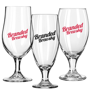 Branded Brewsky provides glassware to display your beer, from your brewery, bar, or pub.
